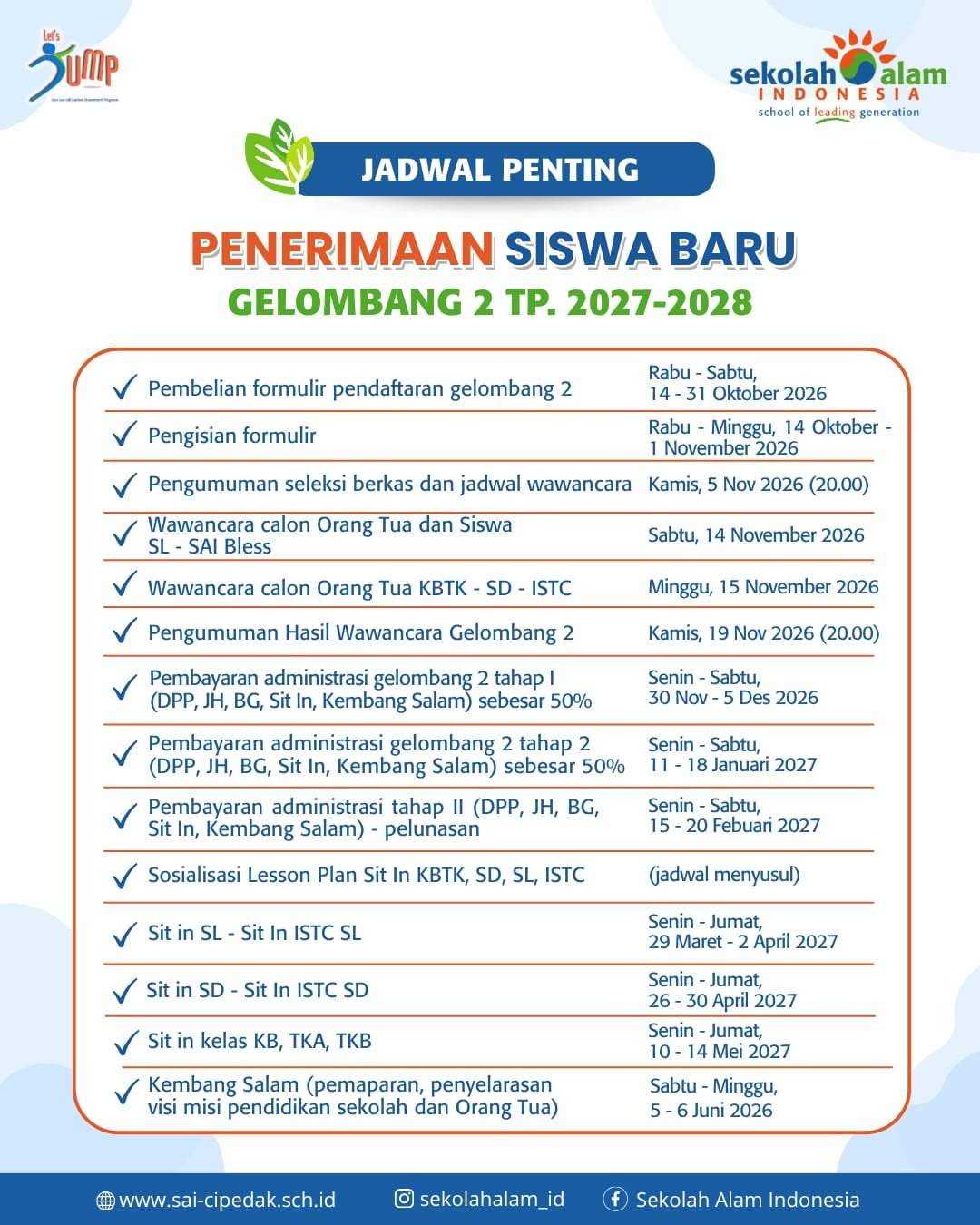 jadwal penting